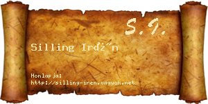 Silling Irén névjegykártya